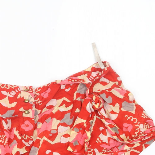 French Connection Womens Red Geometric  Hot Pants Shorts Size S