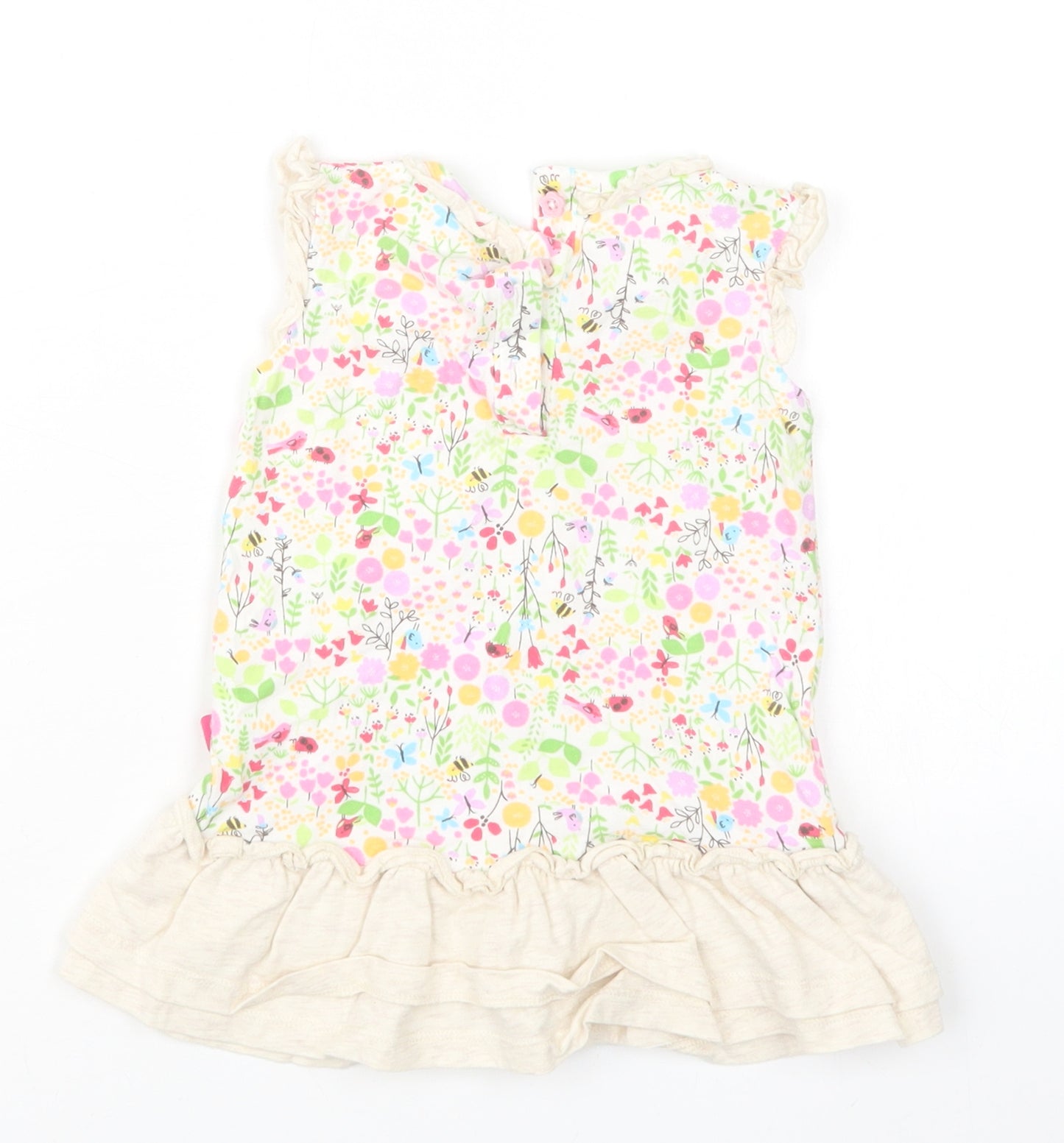 TU Girls Beige Geometric  Basic T-Shirt Size 9-12 Months