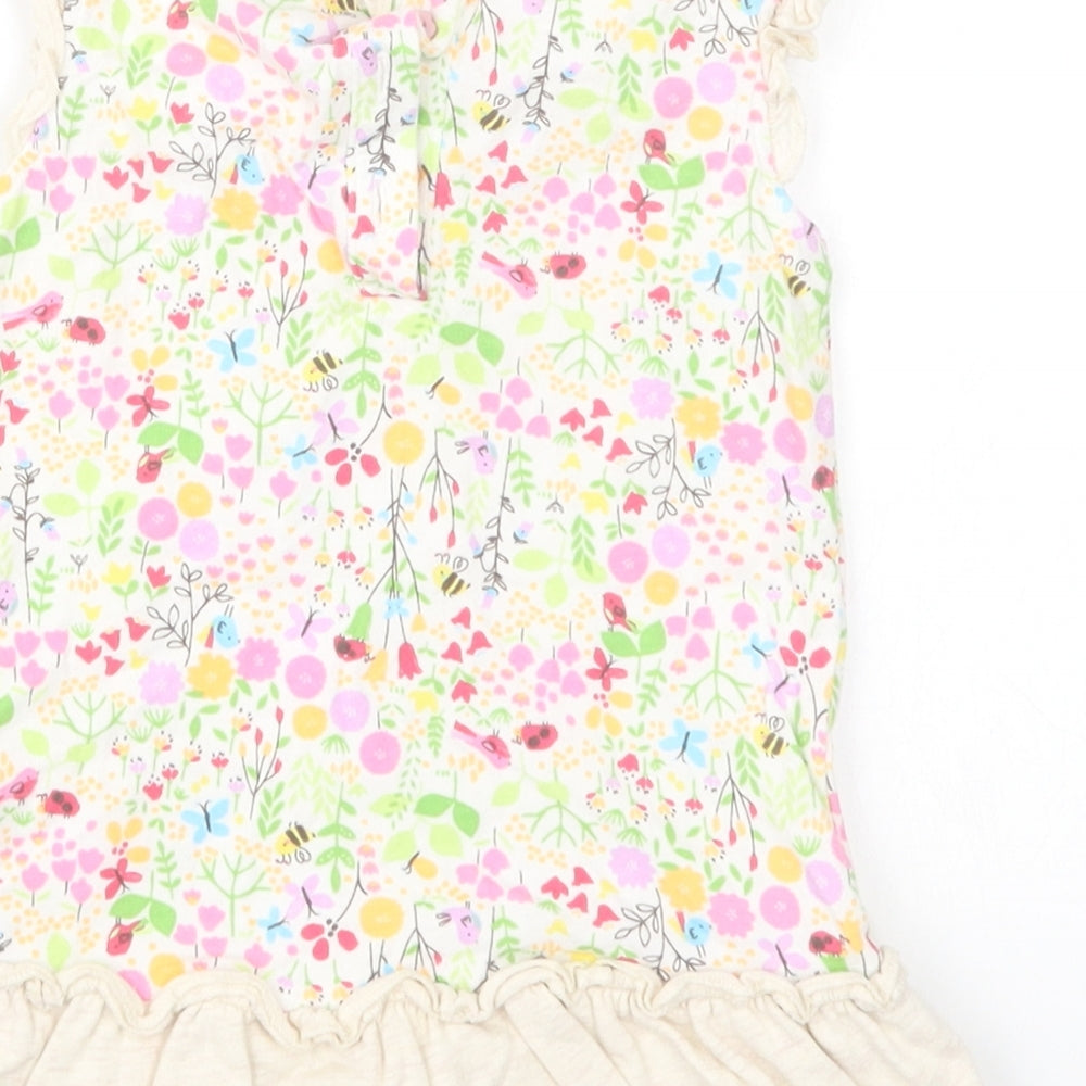 TU Girls Beige Geometric  Basic T-Shirt Size 9-12 Months