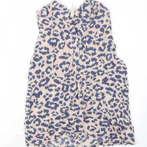 Stella Morgan Womens Blue Animal Print  Basic T-Shirt Size 10
