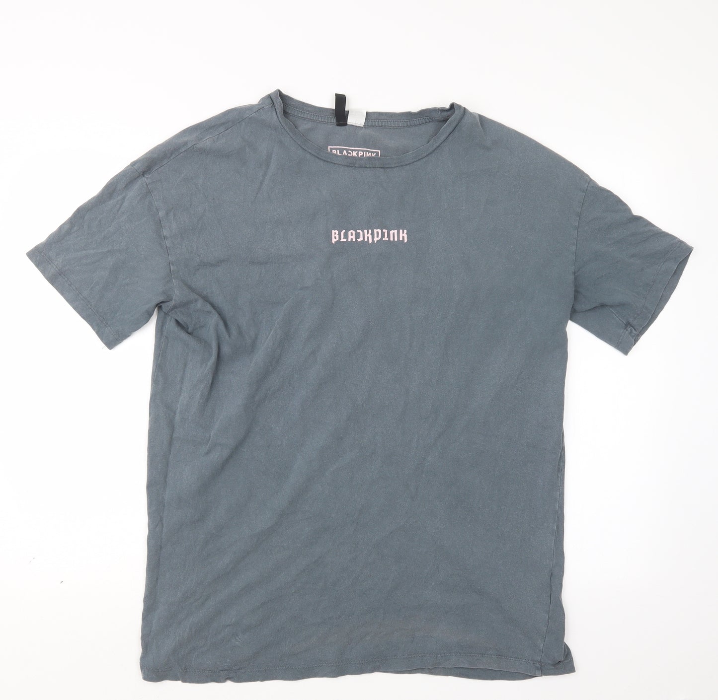 Divided by H&M Mens Grey    T-Shirt Size S  - Black Pink