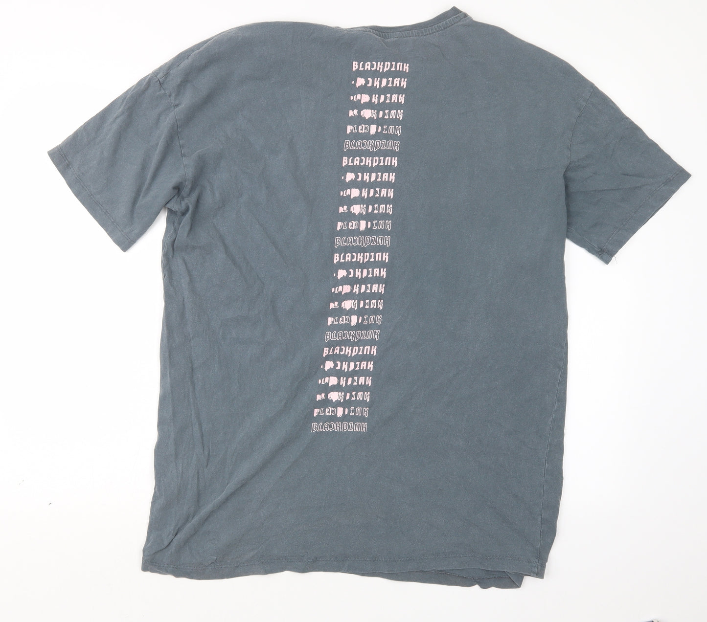 Divided by H&M Mens Grey    T-Shirt Size S  - Black Pink