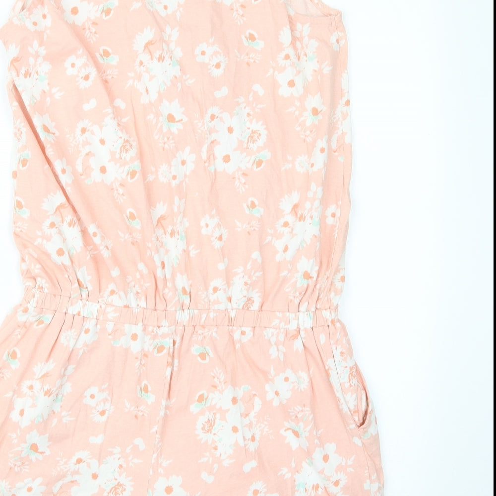 Nutmeg Womens Pink Floral  Playsuit One-Piece Size 16