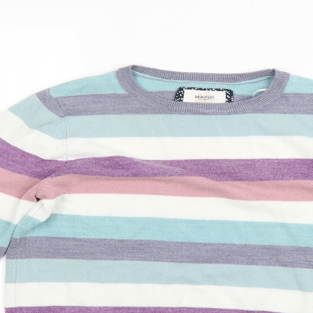 Maine Womens Multicoloured Striped  Pullover Jumper Size 8