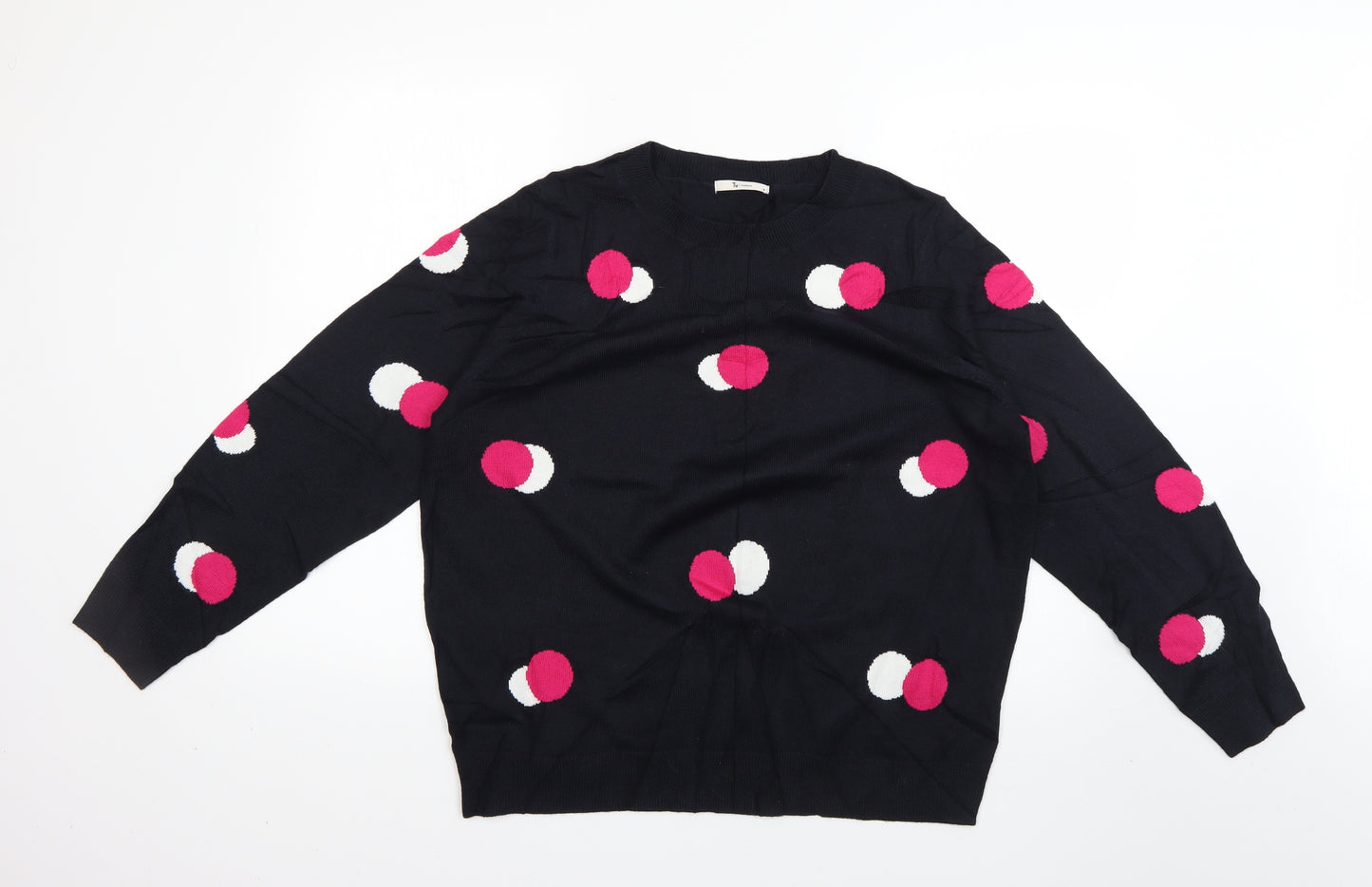 TU Womens Blue Geometric  Pullover Jumper Size 18