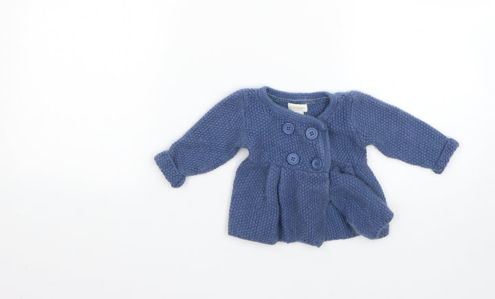 Monsoon Baby Blue Overcoat Coat Size 0-3 Months