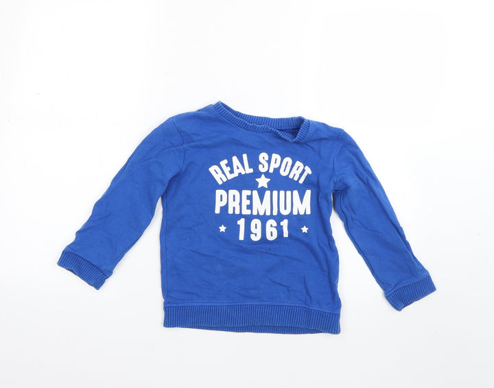 Mothercare Boys Blue Pullover Jumper Size 6 Years
