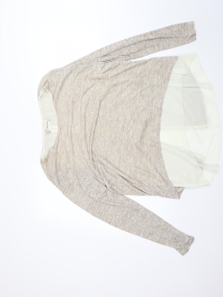 Voulez-Vous Womens Beige   Pullover Jumper Size XL