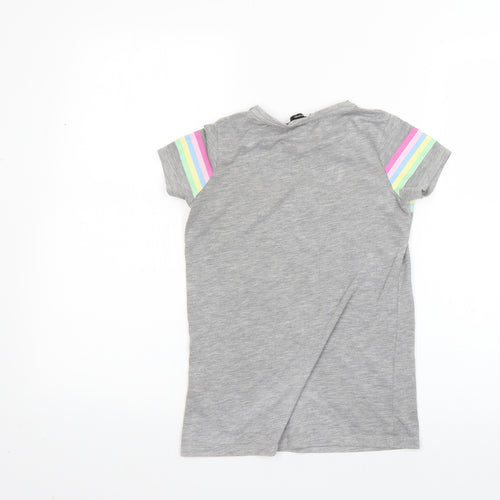 George Girls Grey   Basic T-Shirt Size 8-9 Years