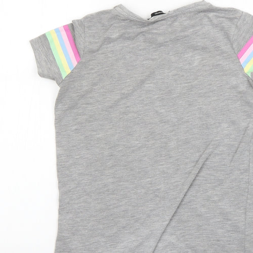 George Girls Grey   Basic T-Shirt Size 8-9 Years