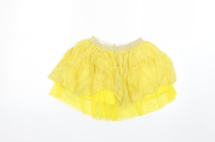 Mango Womens Yellow Flare Skirt Size S