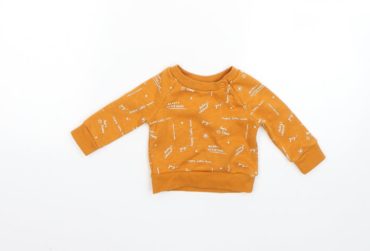 Primark Baby Yellow Geometric  Pullover Jumper Size 0-3 Months