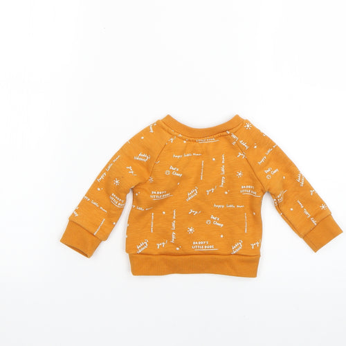 Primark Baby Yellow Geometric  Pullover Jumper Size 0-3 Months