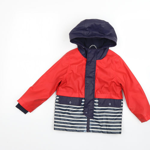 TU Boys Multicoloured Striped  Rain Coat Coat Size 3-4 Years