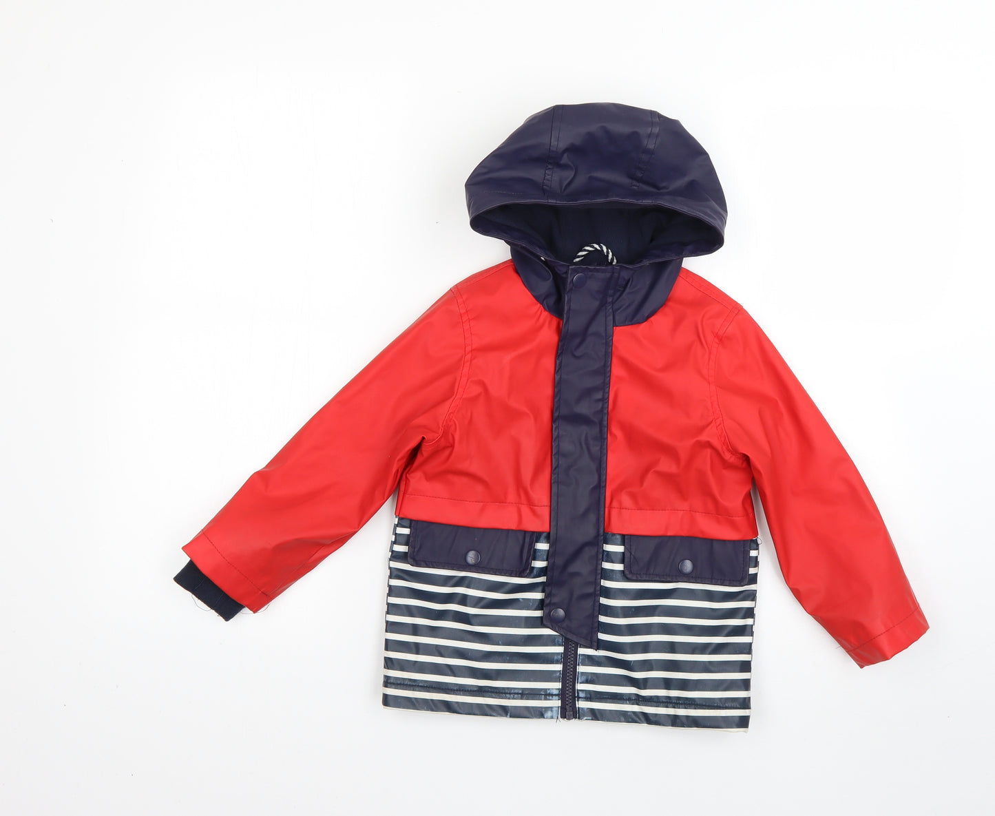 TU Boys Multicoloured Striped  Rain Coat Coat Size 3-4 Years