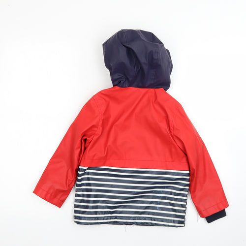 TU Boys Multicoloured Striped  Rain Coat Coat Size 3-4 Years