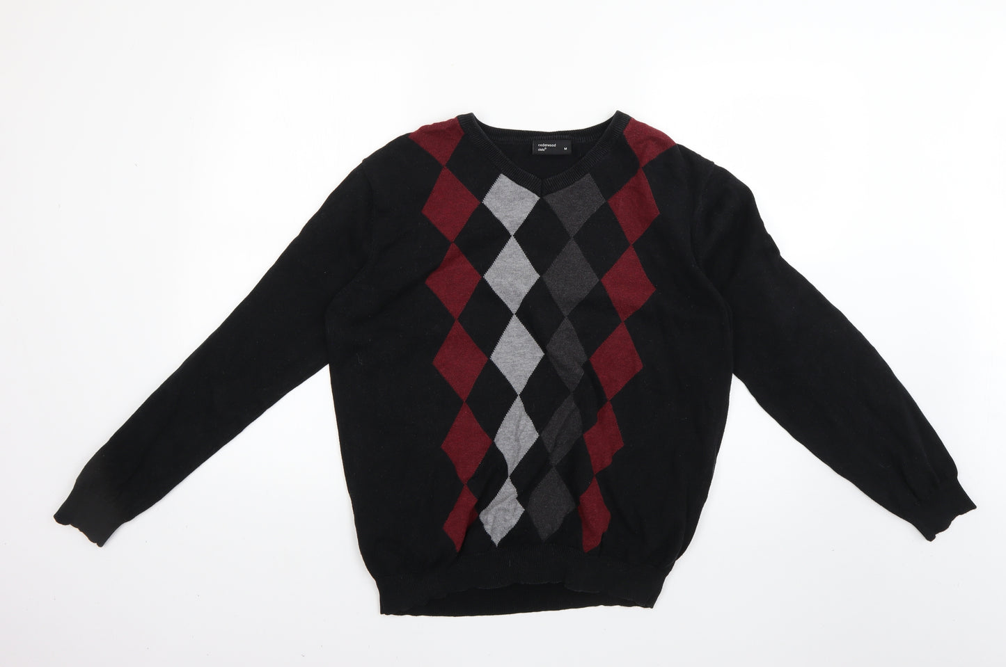 Cedar Wood State Mens Multicoloured Argyle/Diamond  Pullover Jumper Size M