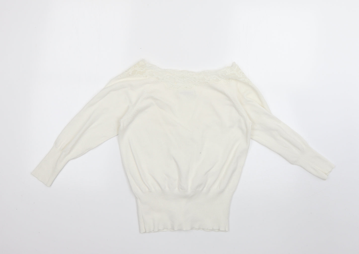 Marks and Spencer Womens White   Cardigan Jumper Size 12