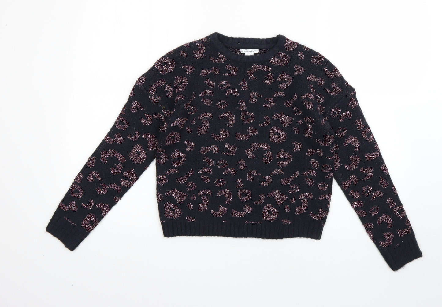 Primark Girls Multicoloured Animal Print  Pullover Jumper Size 10-11 Years