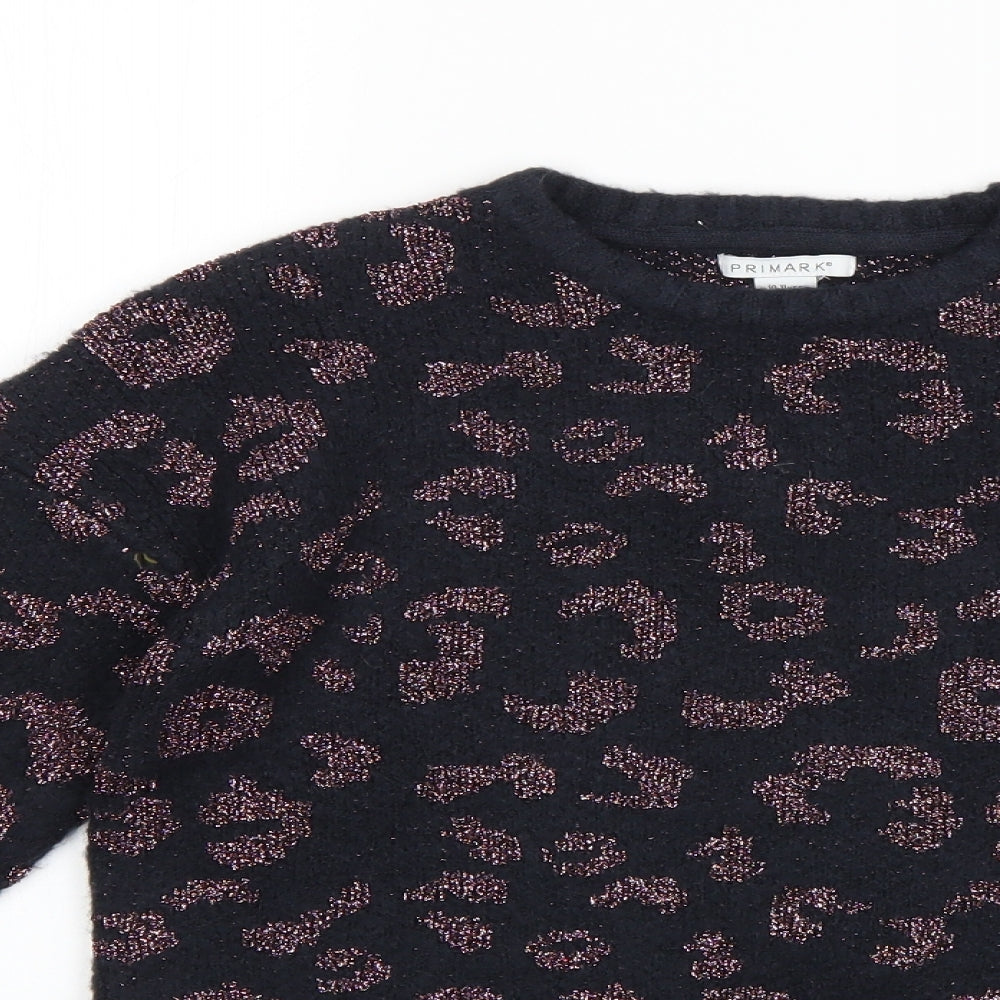Primark Girls Multicoloured Animal Print  Pullover Jumper Size 10-11 Years