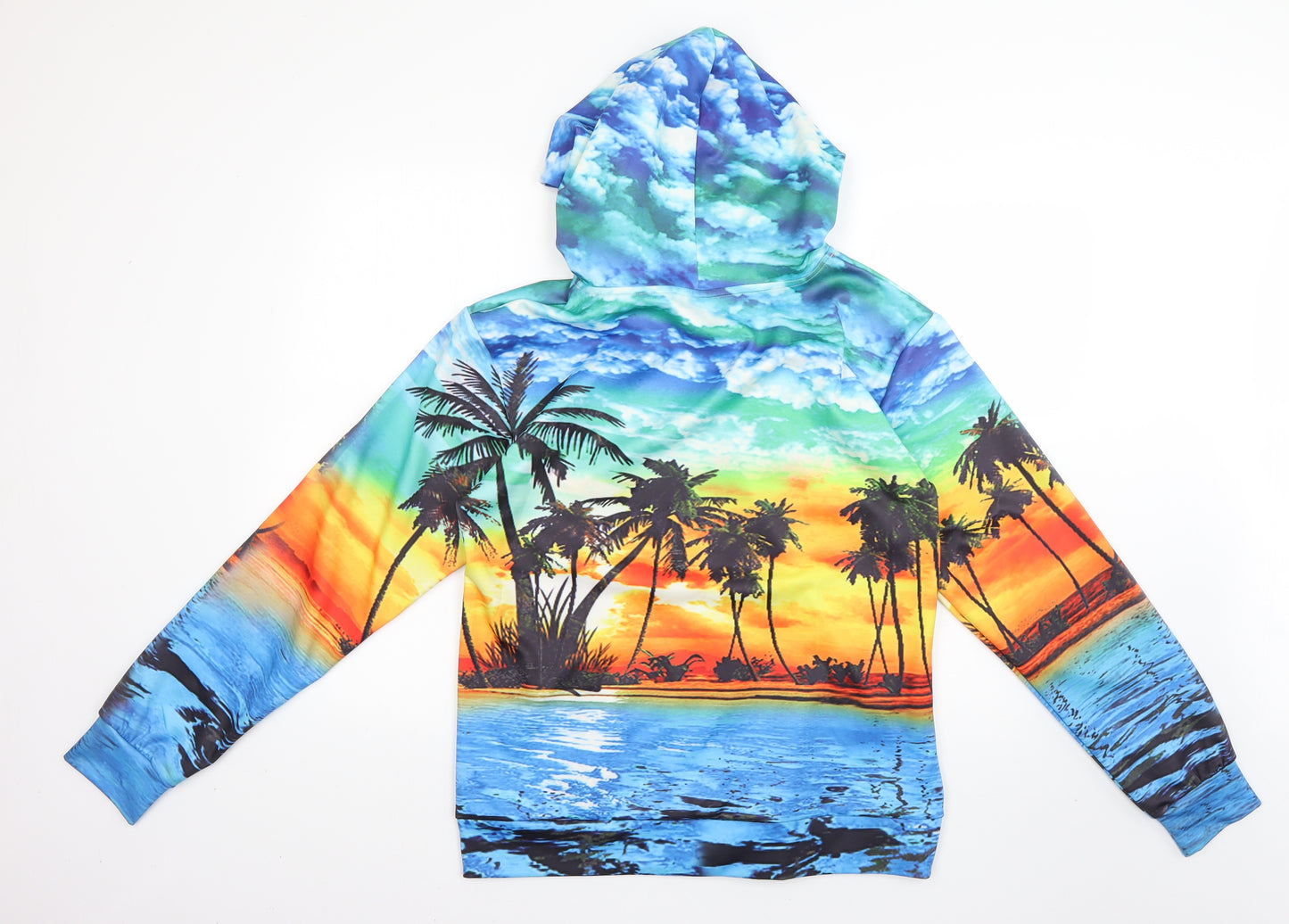 Preworn Mens Multicoloured Geometric  Full Zip Hoodie Size M