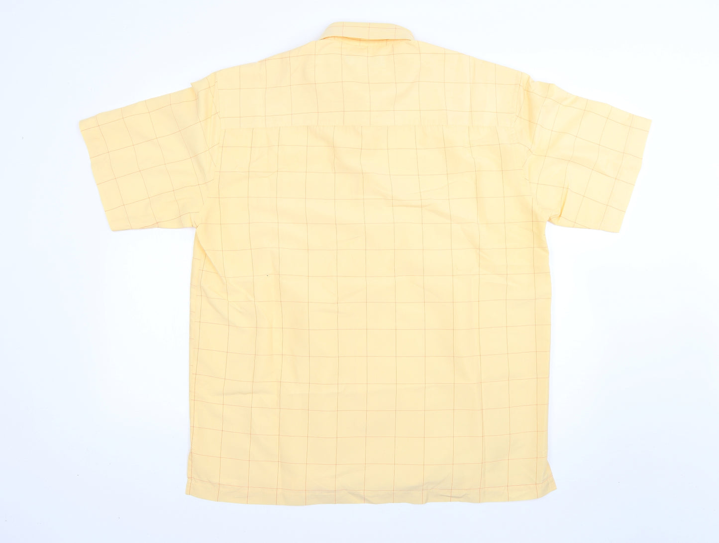 heavy construction Mens Orange Check   Dress Shirt Size L