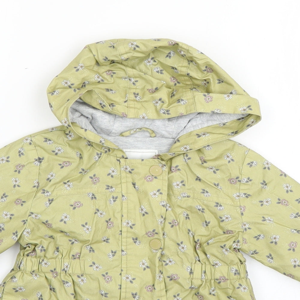 NEXT Baby Green Floral  Rain Coat Coat Size 9-12 Months