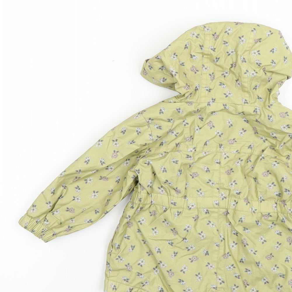 NEXT Baby Green Floral  Rain Coat Coat Size 9-12 Months