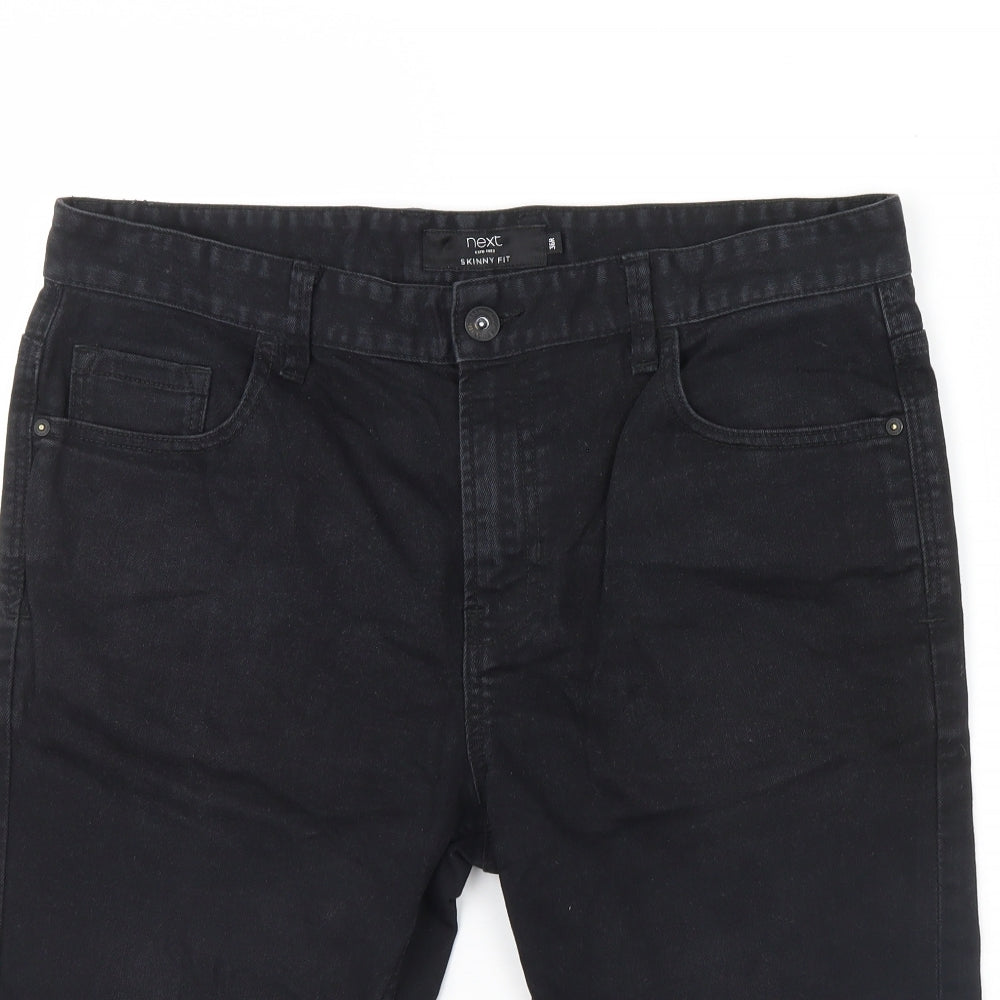 NEXT Mens Black  Denim Chino Shorts Size 36