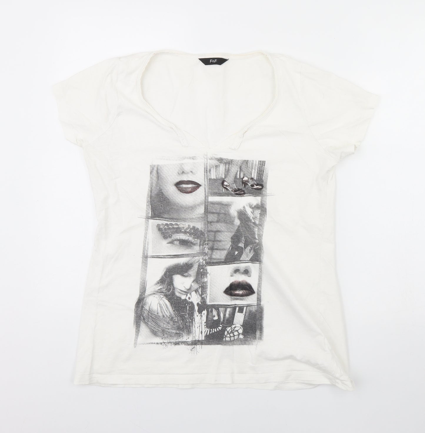 F&F Womens White   Basic T-Shirt Size 16