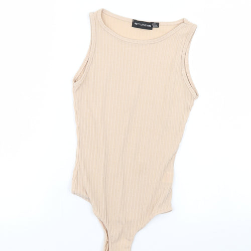 pretty little Thing Womens Beige   Bodysuit One-Piece Size 4