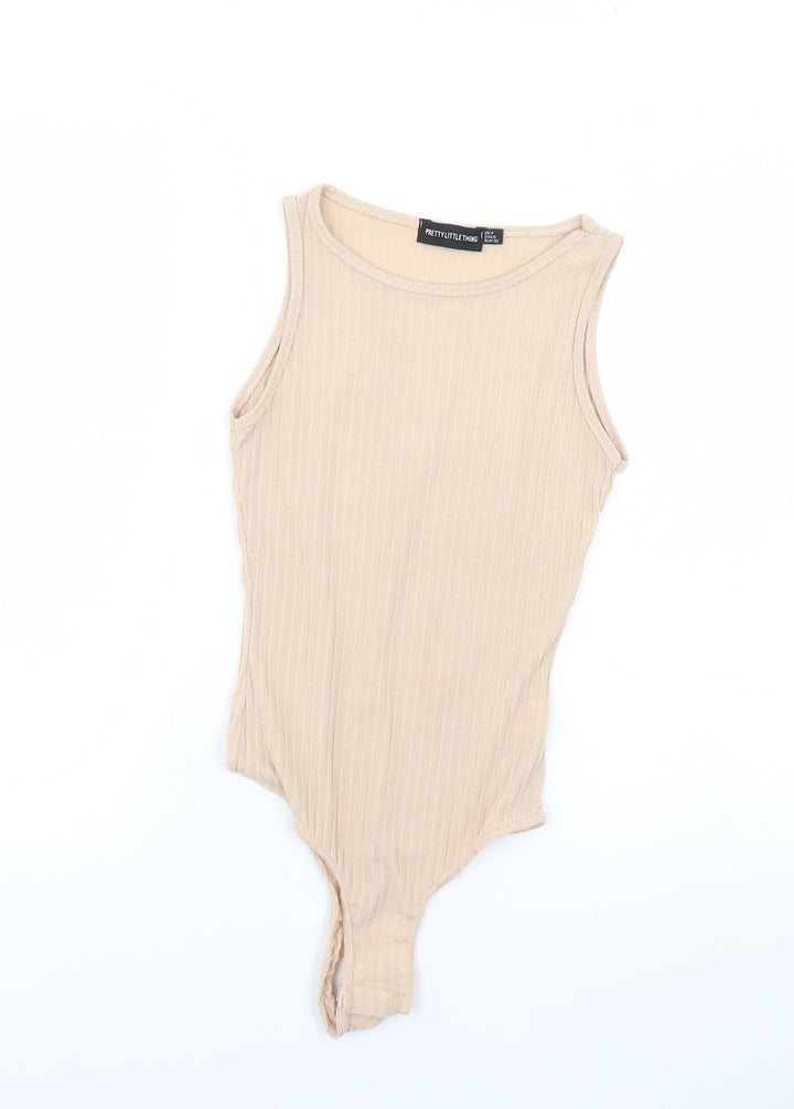 pretty little Thing Womens Beige Bodysuit One-Piece Size 4