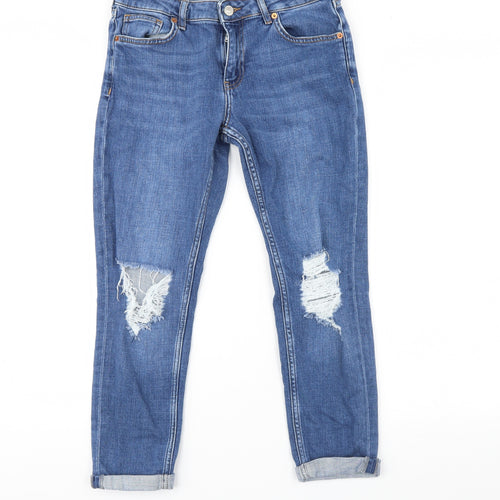 Topshop Womens Blue  Denim Cropped Jeans Size 28 L24 in