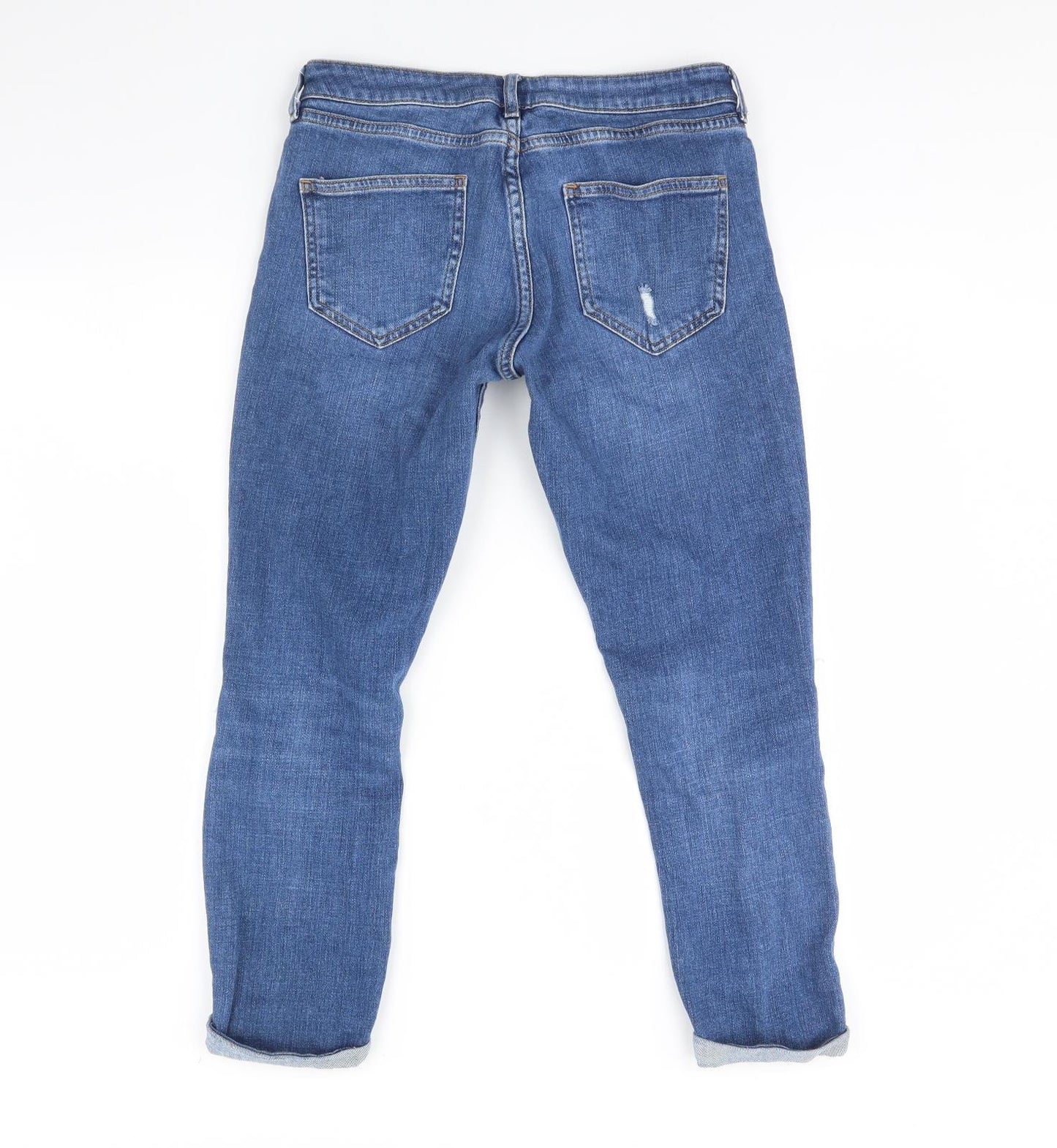 Topshop Womens Blue  Denim Cropped Jeans Size 28 L24 in