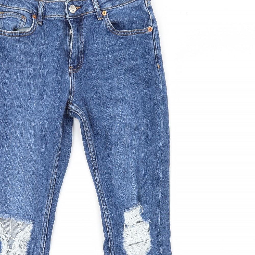 Topshop Womens Blue  Denim Cropped Jeans Size 28 L24 in