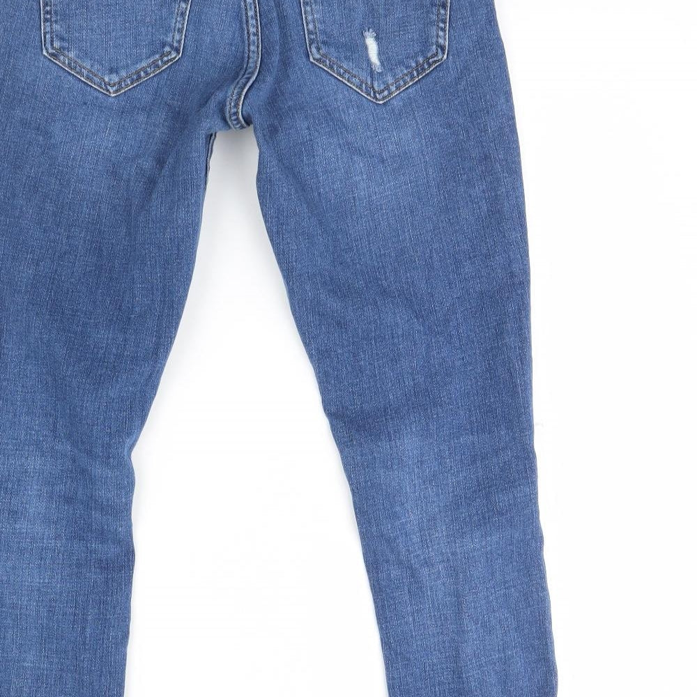 Topshop Womens Blue  Denim Cropped Jeans Size 28 L24 in