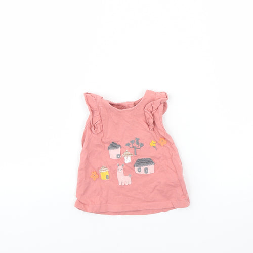 M&s Girls Pink   Basic Blouse Size 0-3 Months