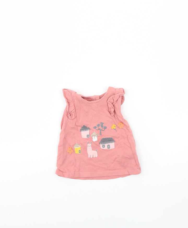 M&s Girls Pink   Basic Blouse Size 0-3 Months