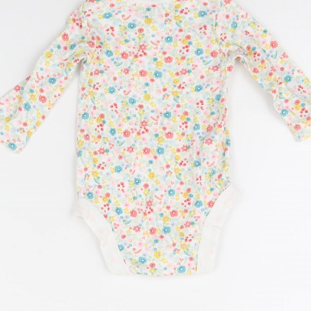 TU Girls White Floral  Babygrow One-Piece Size 0-3 Months