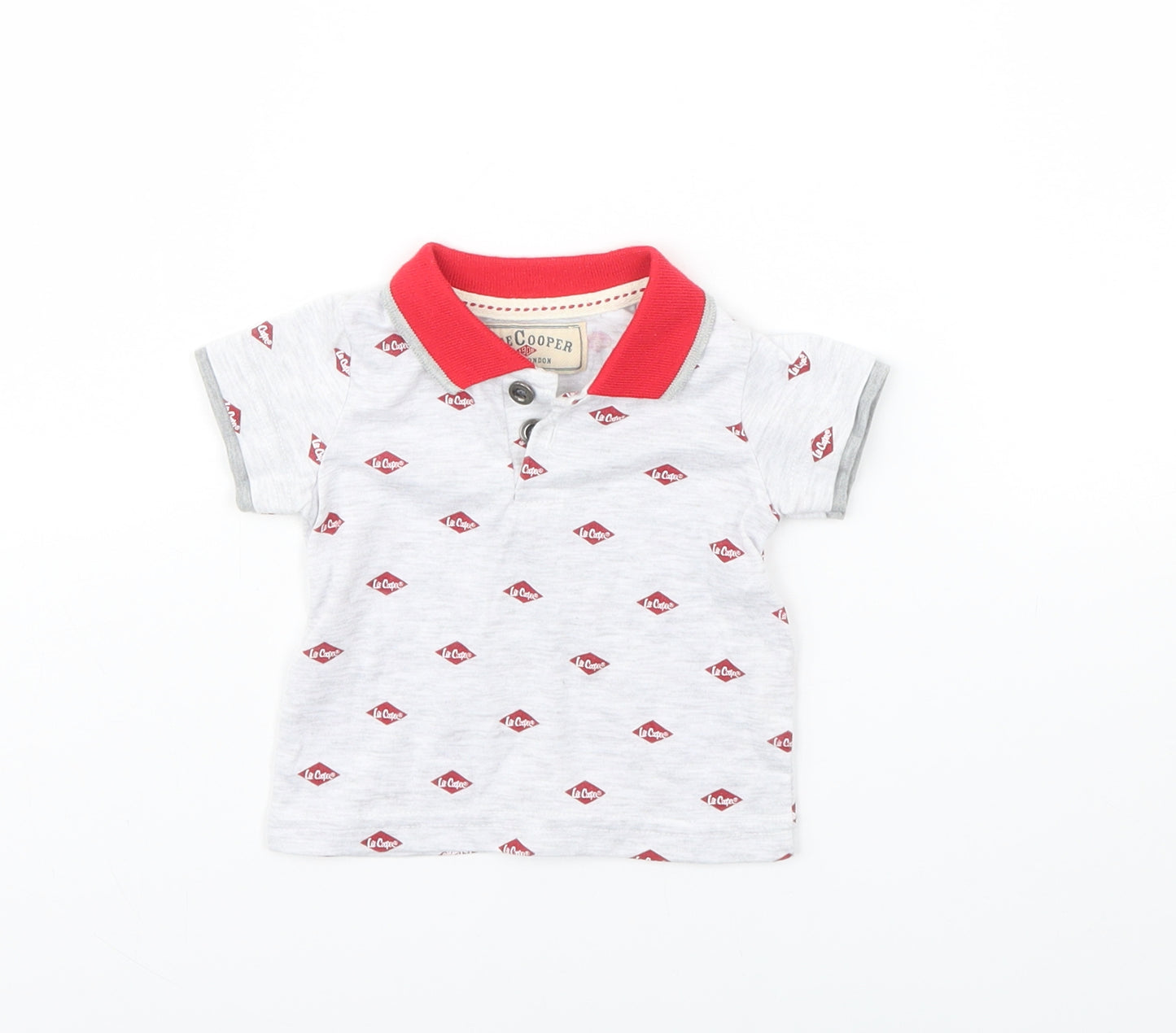 Lee Cooper Baby Grey Spotted  Basic Polo Size 3-6 Months