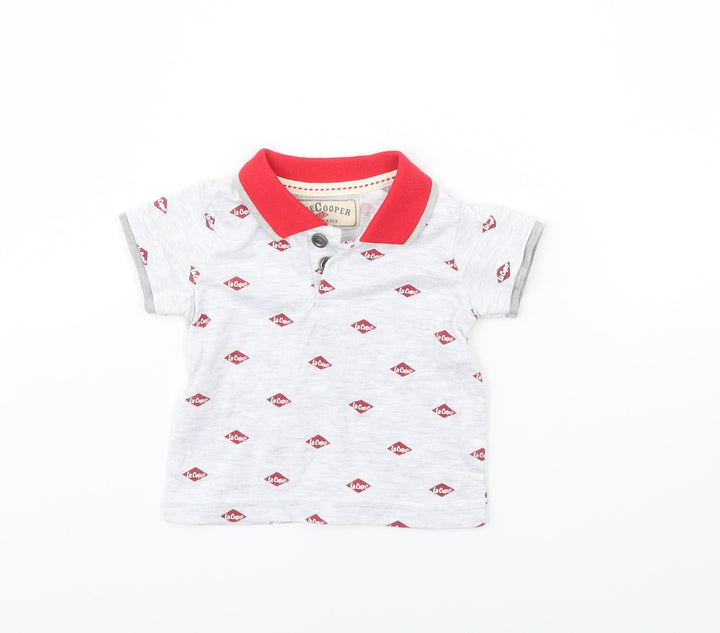 Lee Cooper Baby Grey Spotted Basic Polo Size 3-6 Months