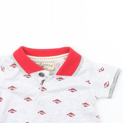 Lee Cooper Baby Grey Spotted  Basic Polo Size 3-6 Months