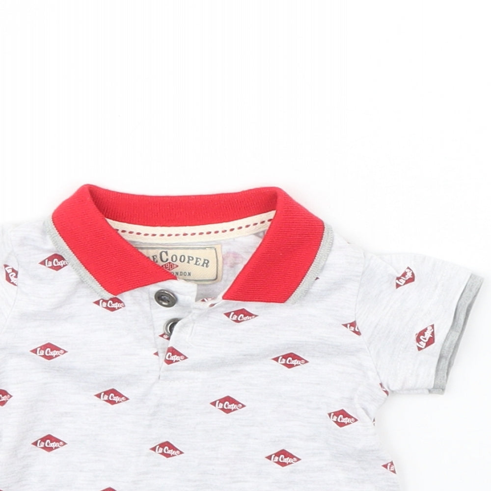 Lee Cooper Baby Grey Spotted  Basic Polo Size 3-6 Months