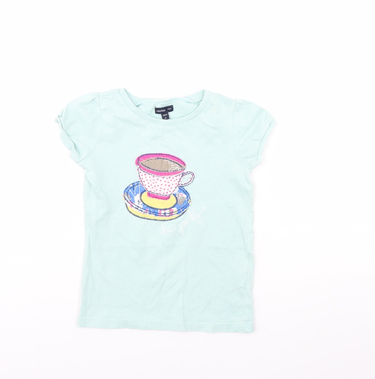 Gap  Girls Green   Basic T-Shirt Size 5 Years