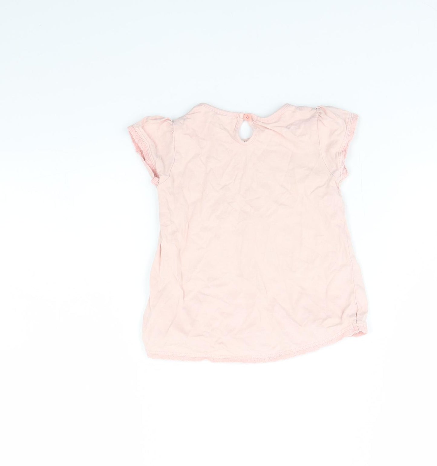 Preworn Girls Pink   Basic T-Shirt Size 18-24 Months