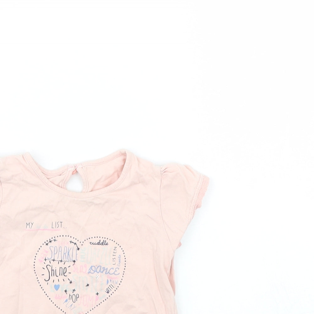 Preworn Girls Pink   Basic T-Shirt Size 18-24 Months