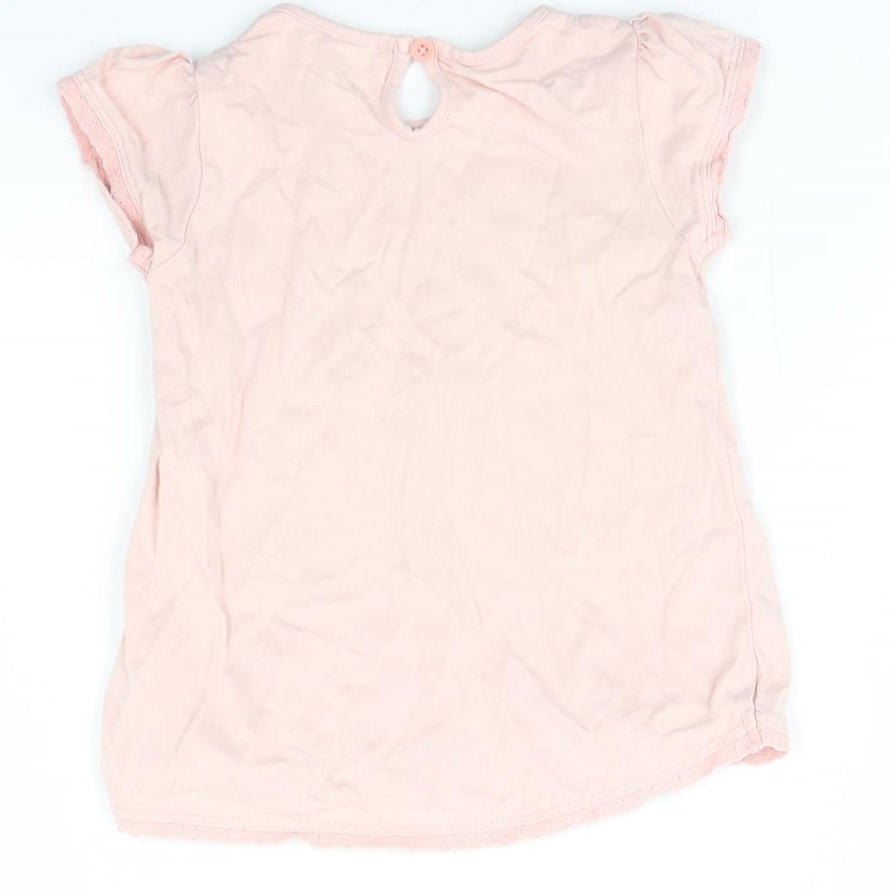 Preworn Girls Pink   Basic T-Shirt Size 18-24 Months