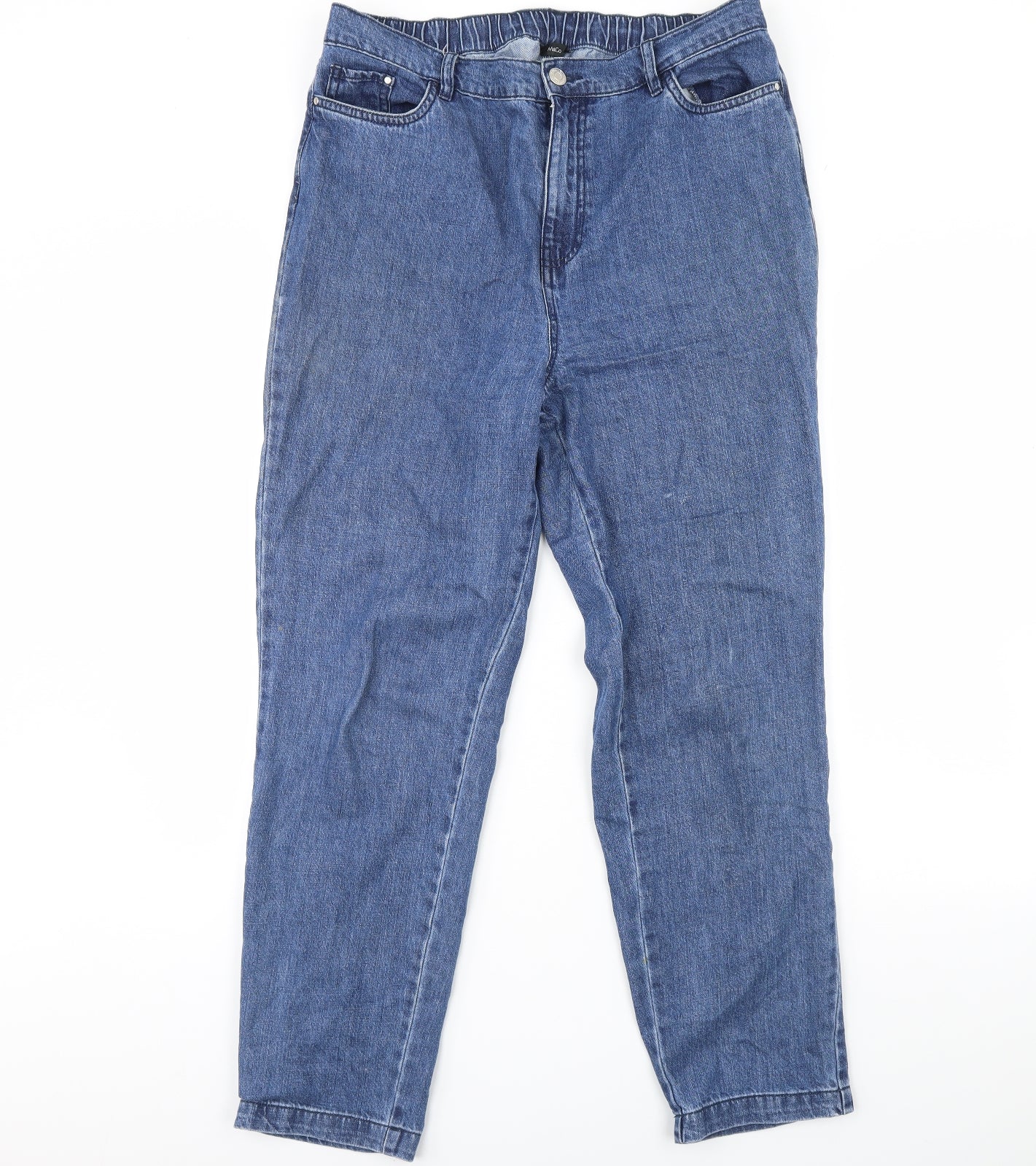 M&Co Womens Blue  Denim Straight Jeans Size 14 L30 in