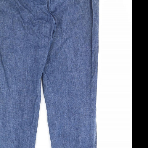 M&Co Womens Blue  Denim Straight Jeans Size 14 L30 in