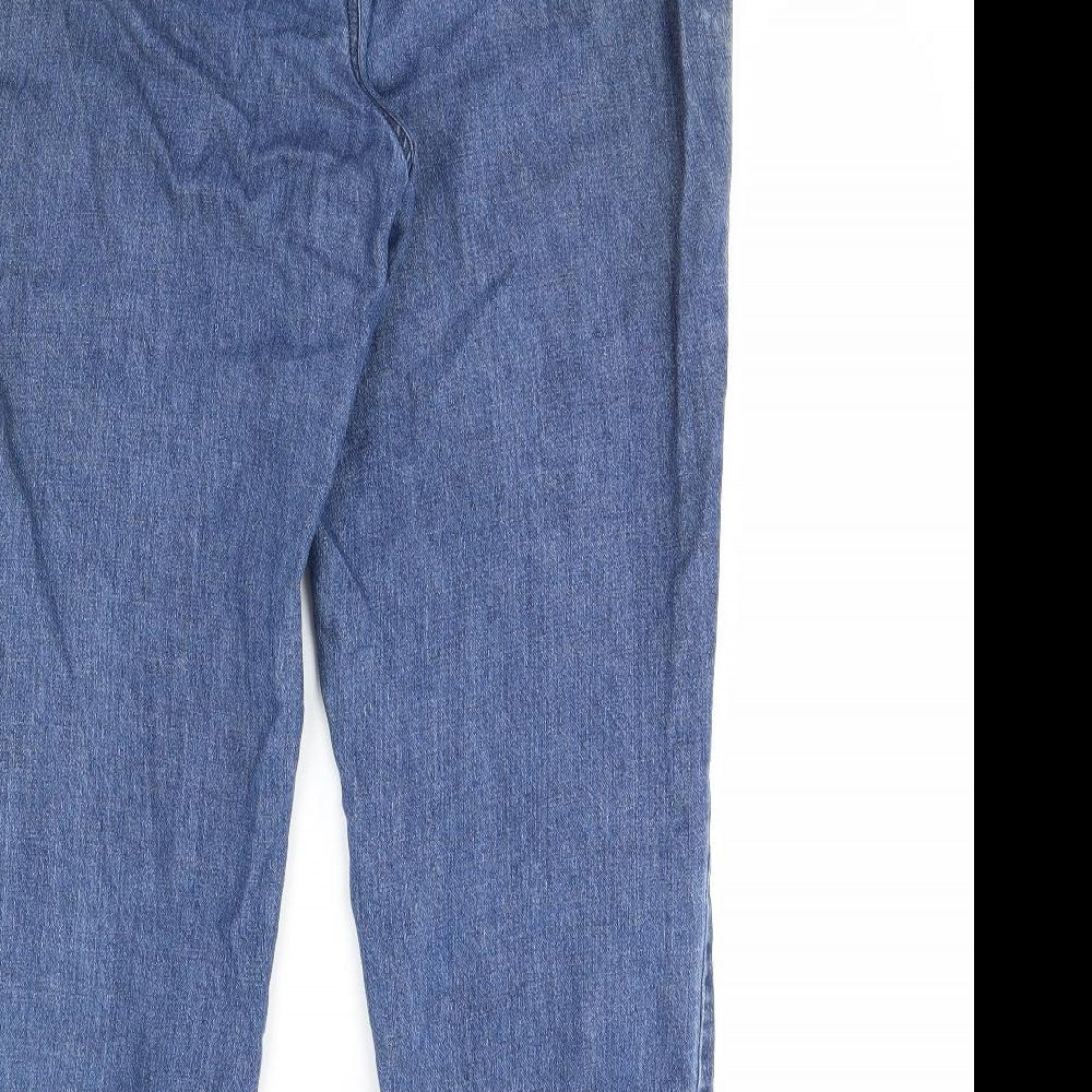 M&Co Womens Blue  Denim Straight Jeans Size 14 L30 in